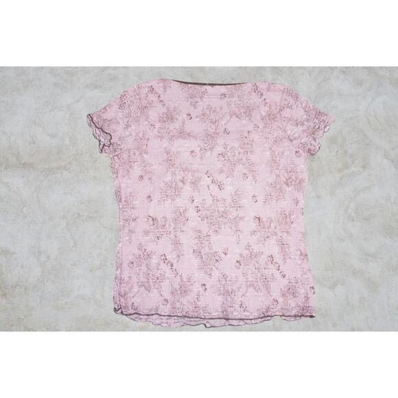 Dressbarn Pink Lace Peasant Top & Brown Midi Skirt Set XL Romantic Y2K Boho - Picture 14 of 14